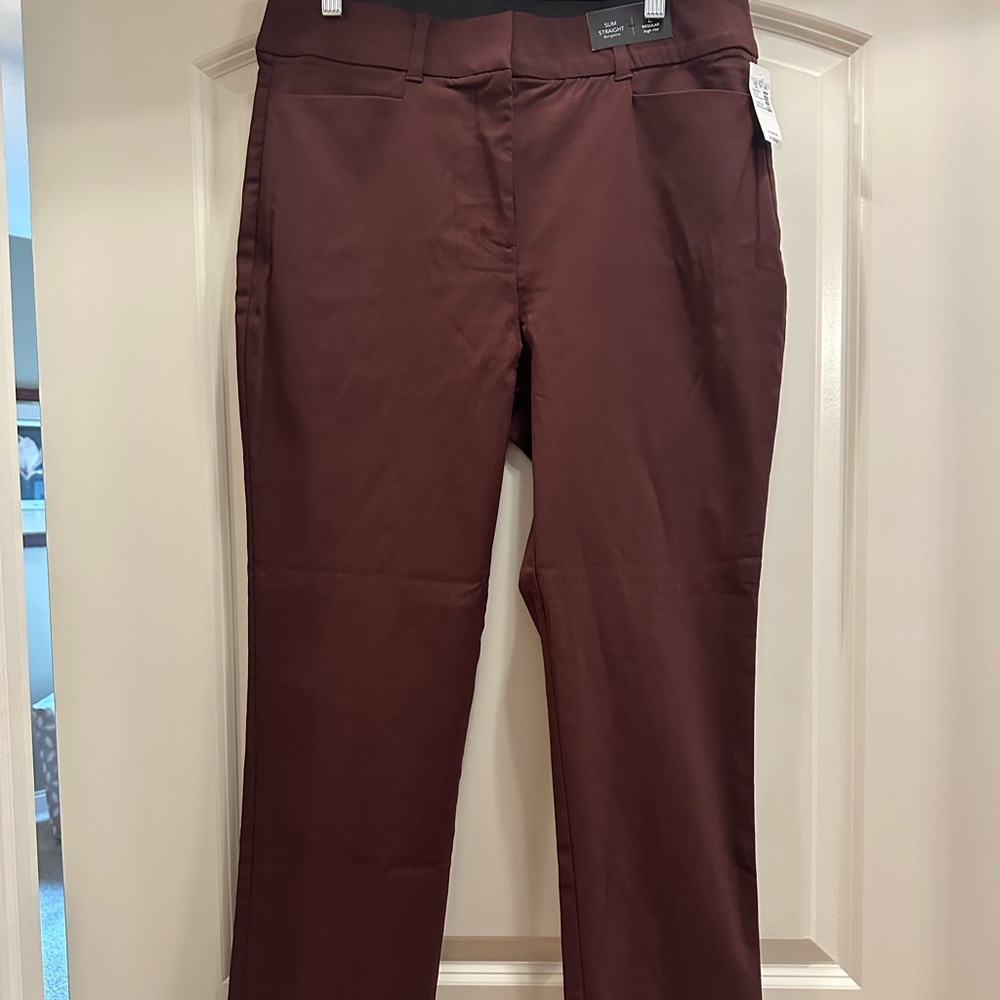 Maurice’s Bengaline Brown- Maroon High rise Bootcut Pants/ New With Tags!